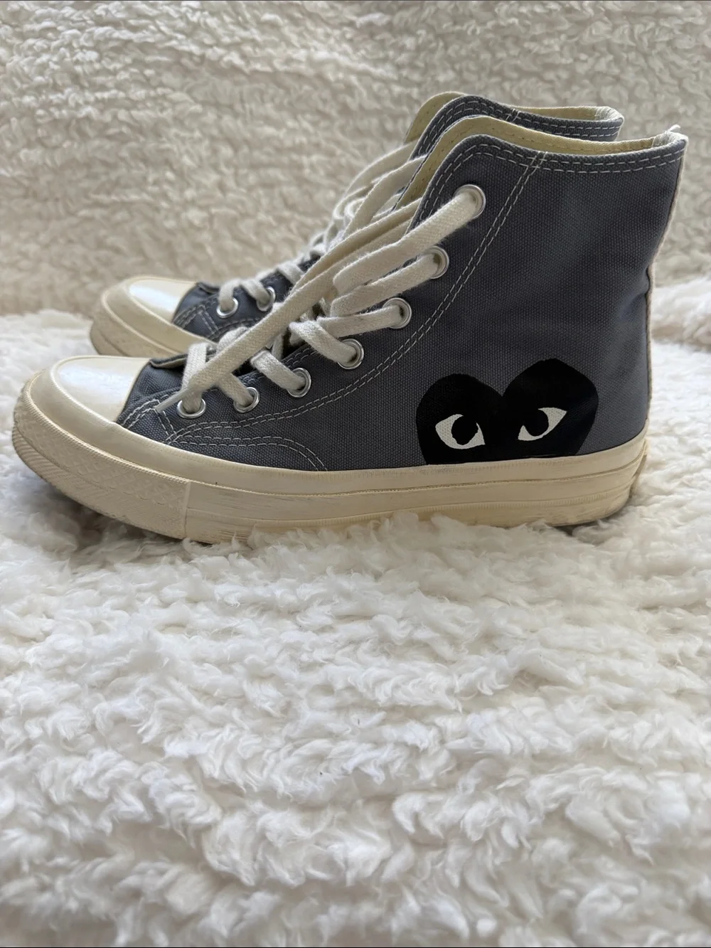 Converse Comme des GARÇONS Grey High-Top Sneakers with Heart Logo